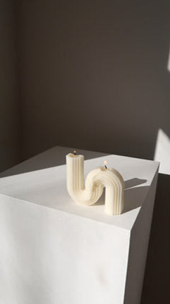 Wavy Ribbed Candle