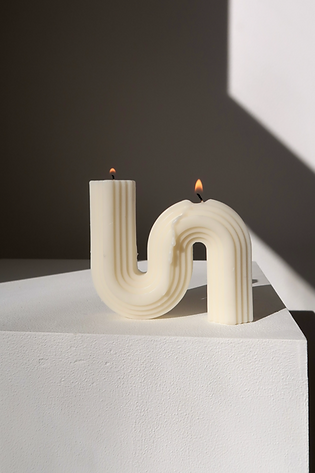 Wavy Ribbed Candle