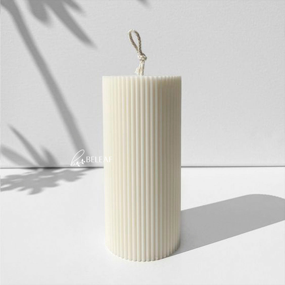 Ribbed Pillar Candle