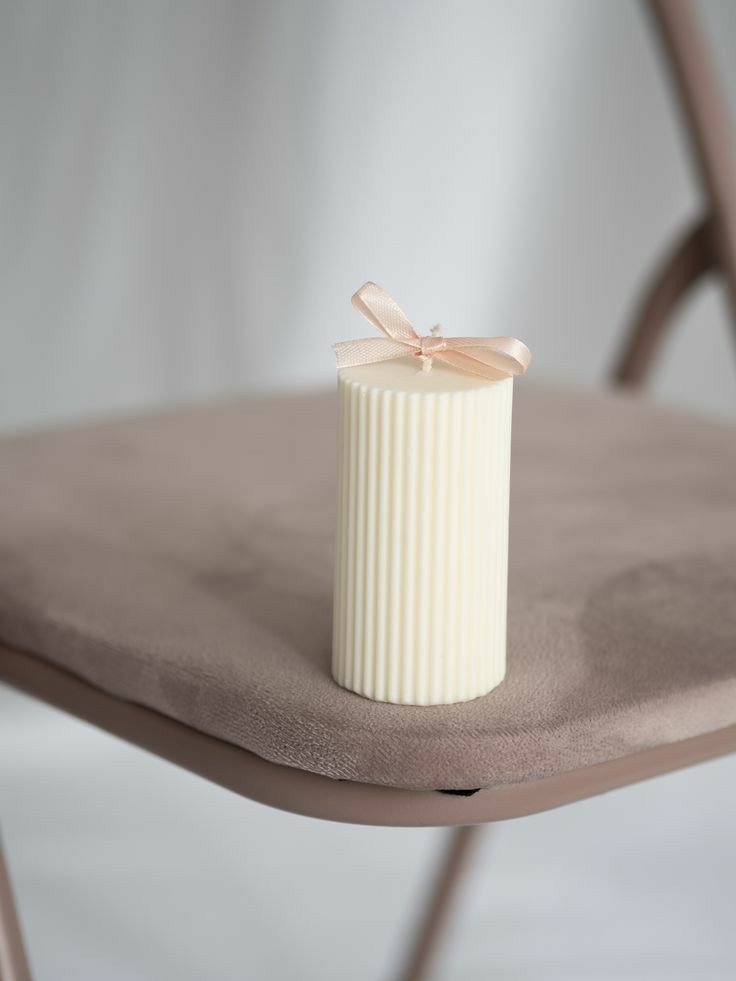 Ribbed Pillar Candle